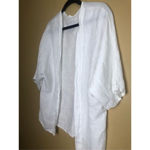 ITALIAN Boho Style 100 Lino Hippie Linen Jacket One size - Picture 1 of 13